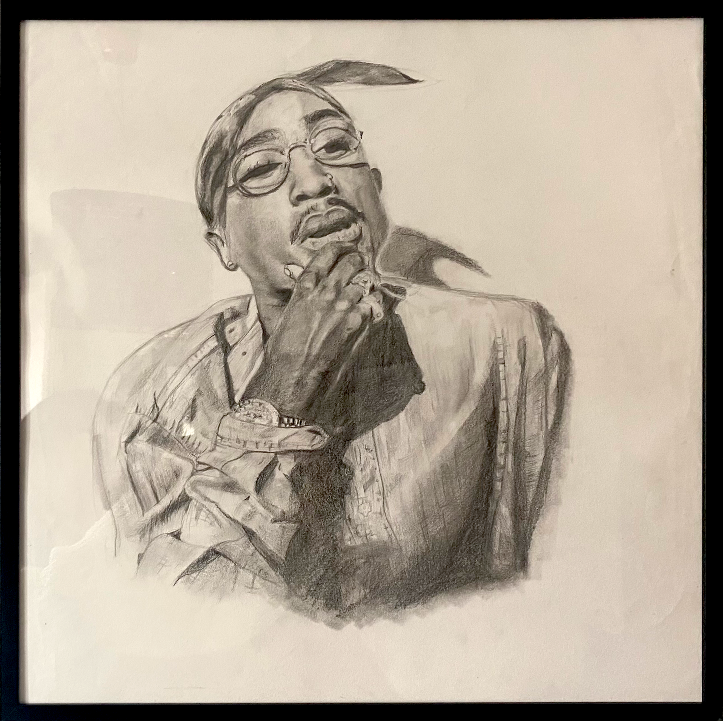 Tupac drawing with frame, 2021