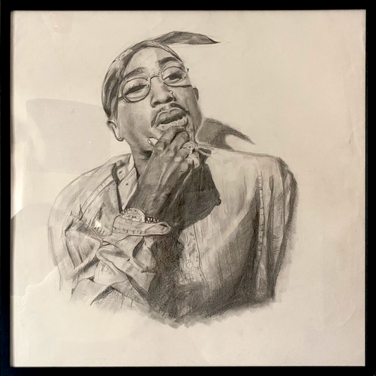 Tupac drawing with frame, 2021